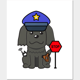 Funny Black Dog Policeman Posters and Art